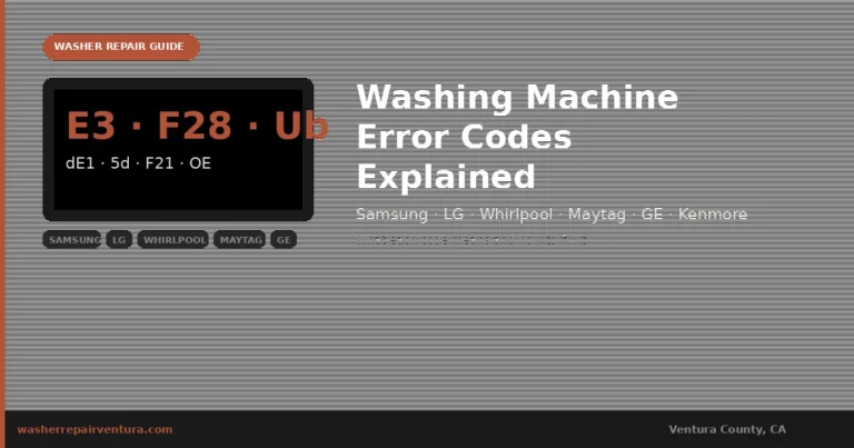 Washing Machine Error Codes Explained (Samsung, LG, Whirlpool, Maytag, GE & Kenmore)